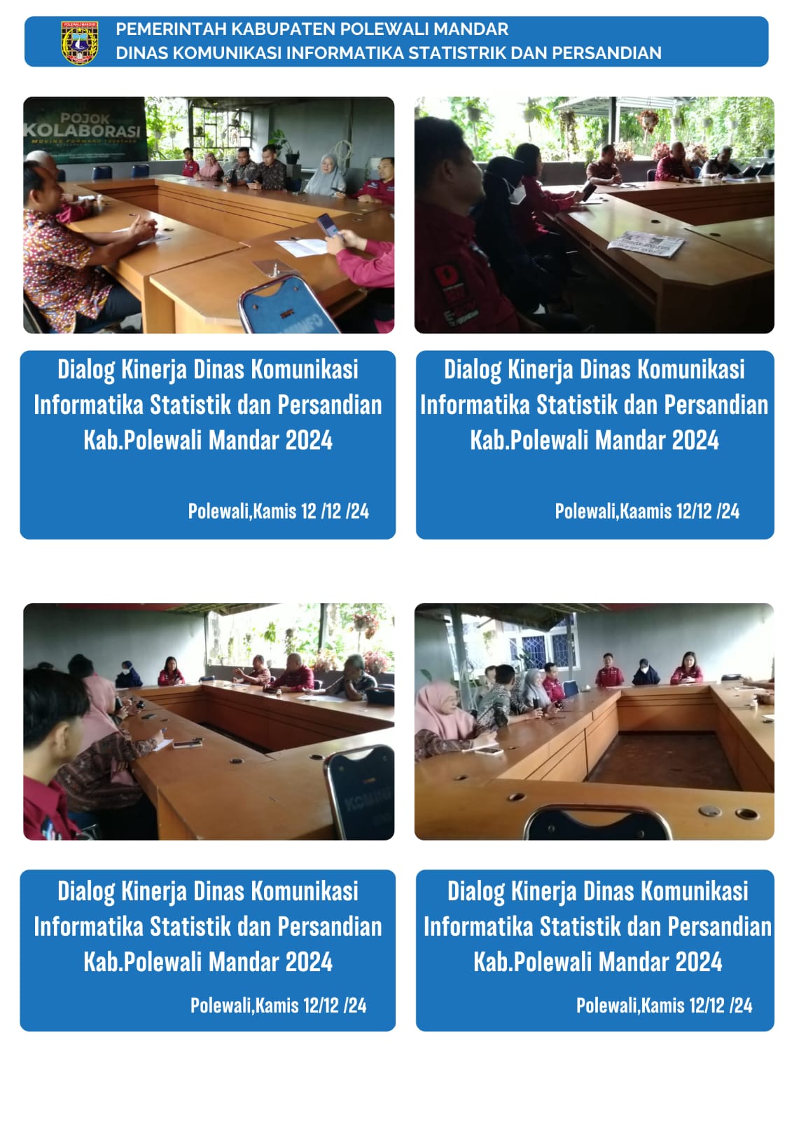 Dialog Kinerja Dinas Kominfo SP Tanggal 12 Desember 2024