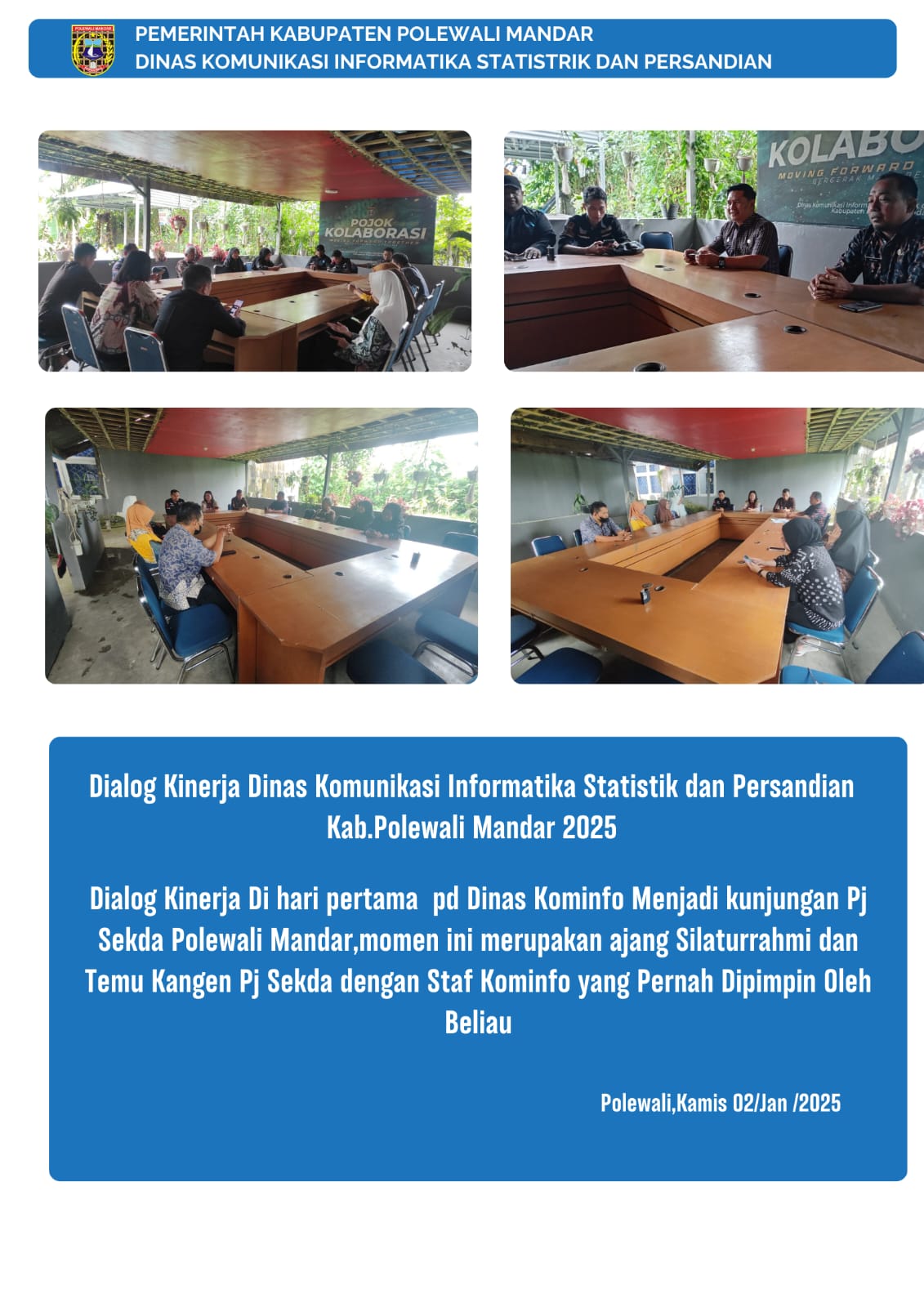 02 Januari Pj Sekda Hadiri Dialog Kinerja Kominfo SP
