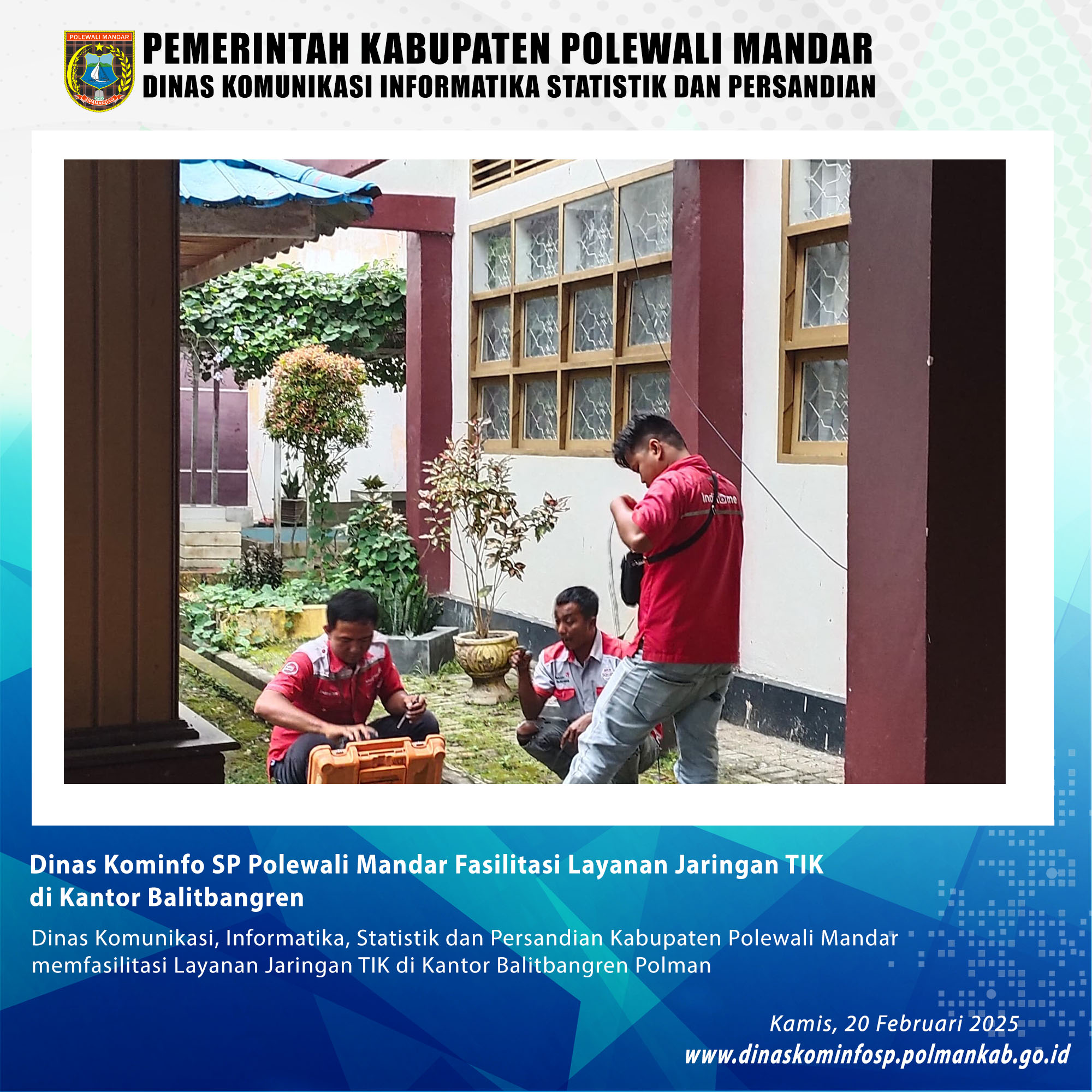 Dinas Kominfo SP Polewali Mandar Fasilitasi Layanan Jaringan TIK di Kantor Balitbangren 