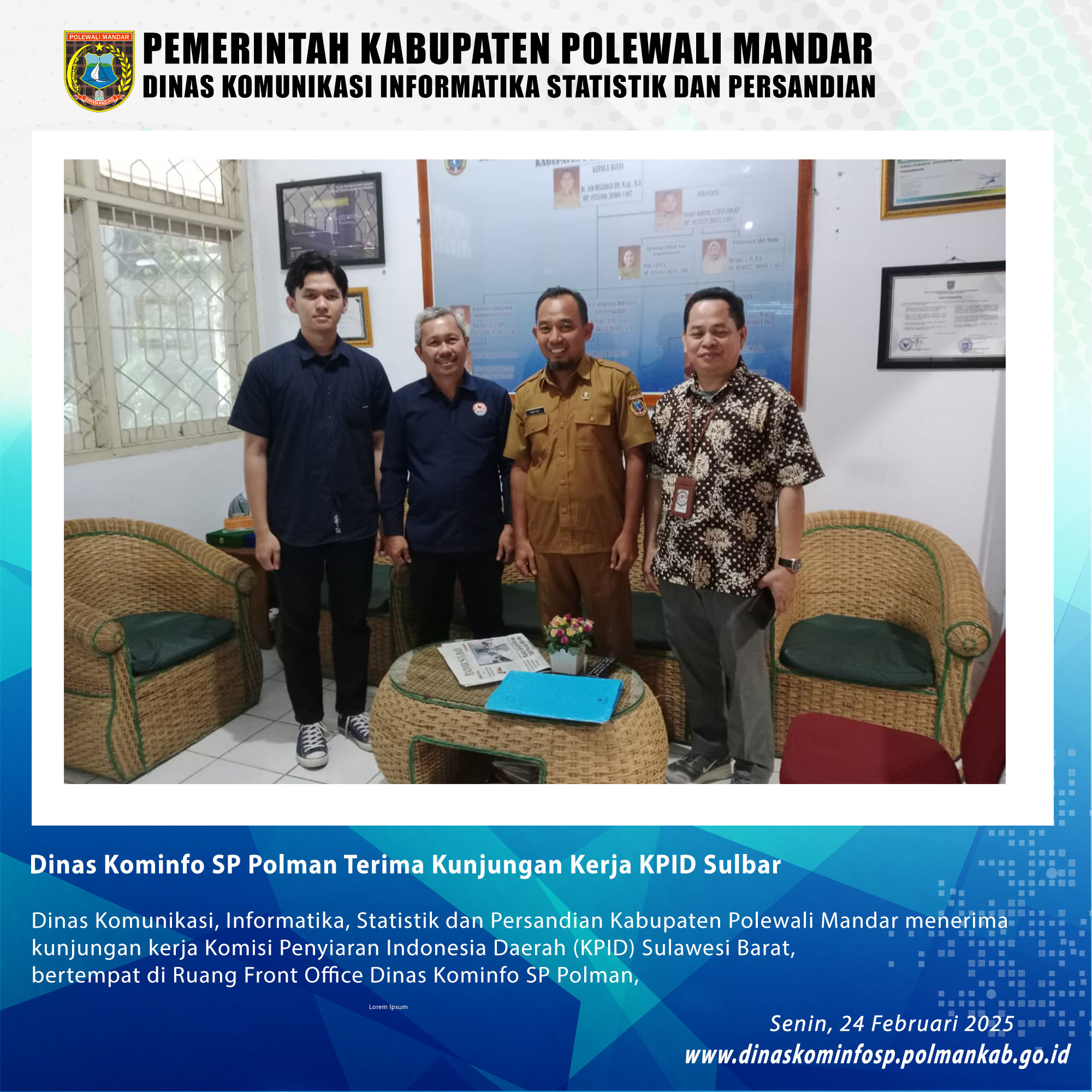 Dinas Kominfo SP Polman Terima Kunjungan Kerja KPID Sulbar