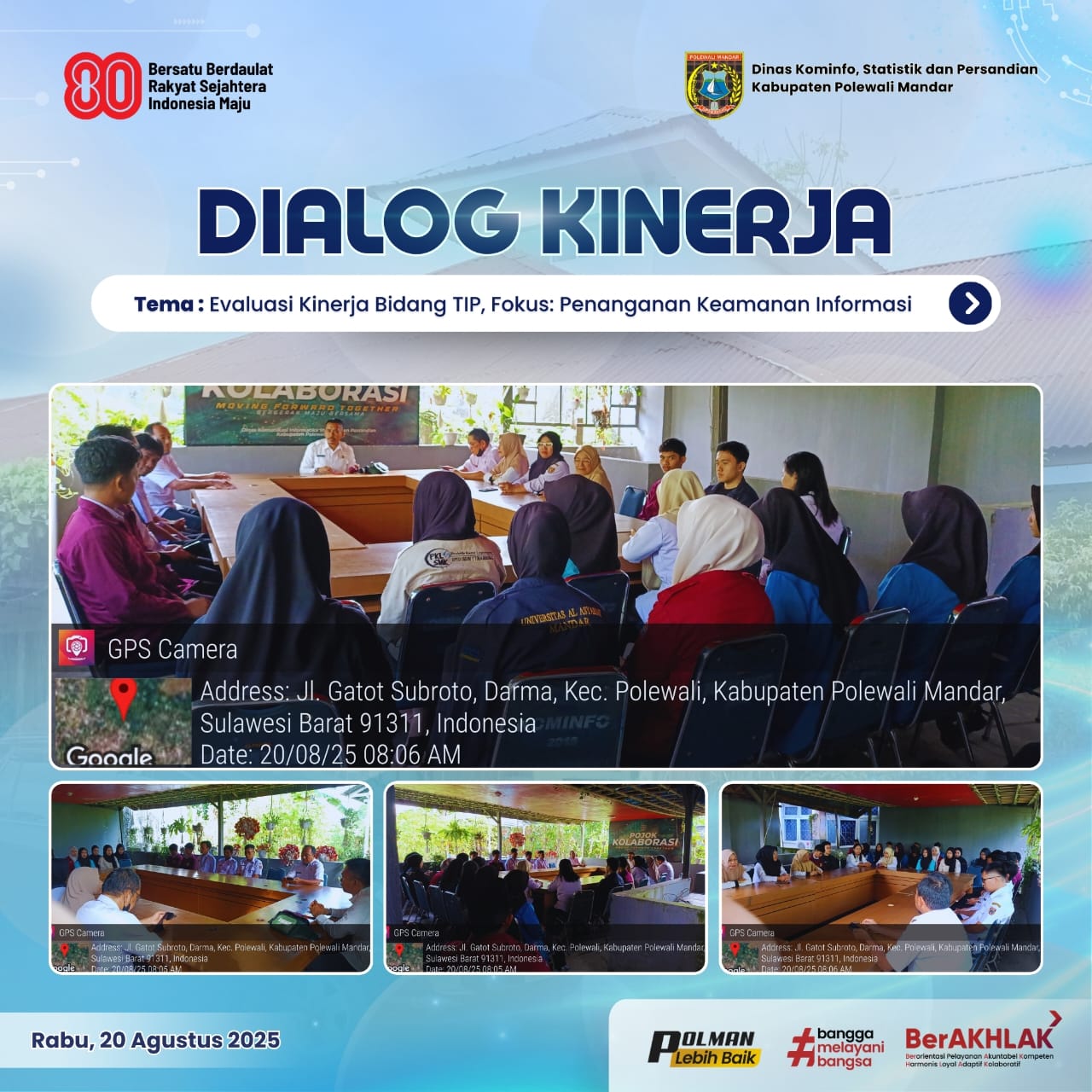 Dialog Kinerja Dinas Kominfo SP Rabu 20 Agustus 2025