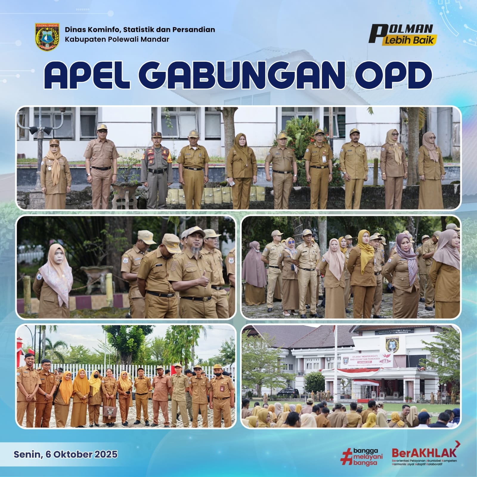 Apel Gabungan OPD Lingkup Pemkab Polman Senin 6 Oktober 2025