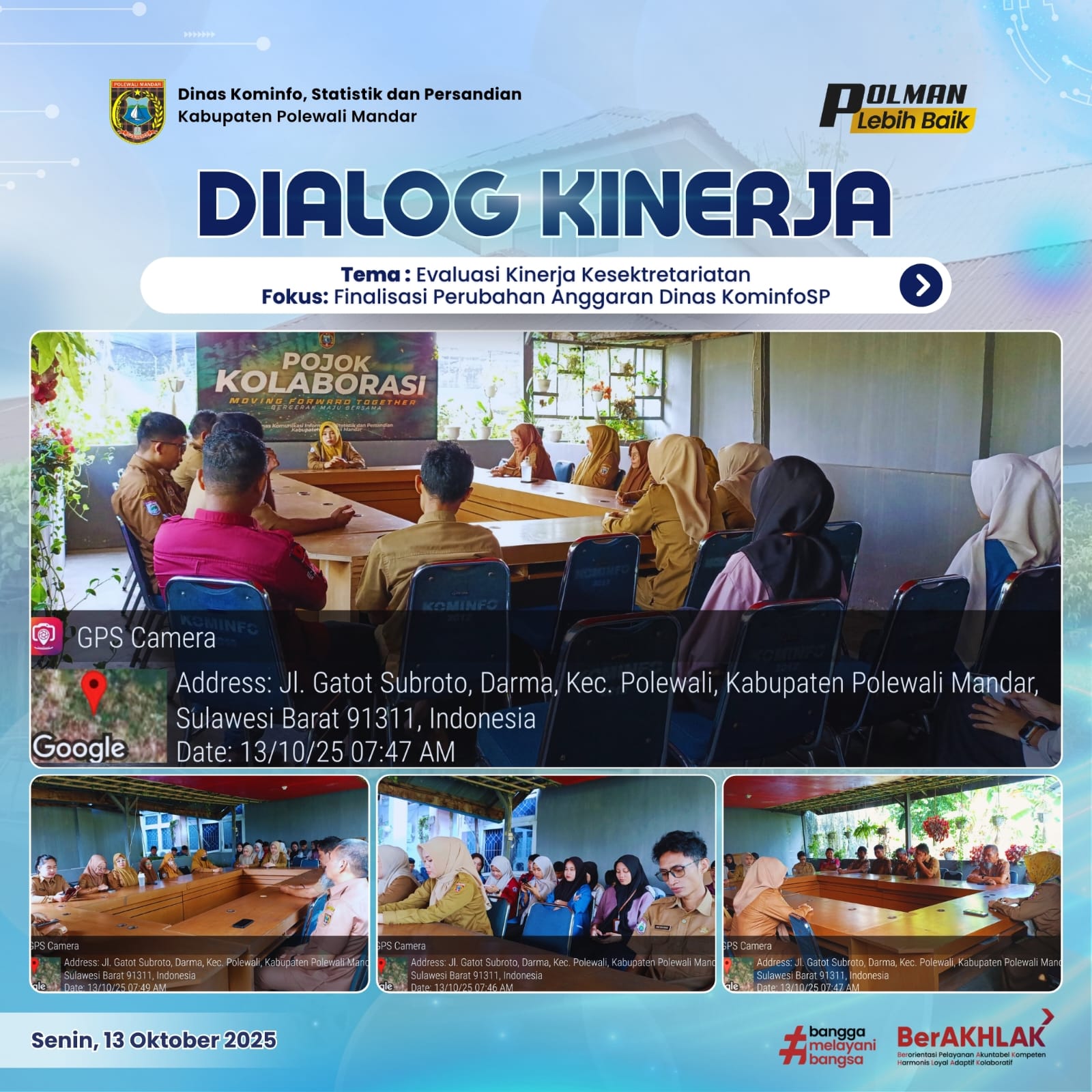 Dialog Kinerja Dinas Kominfo SP Senin 13 Oktober 2025