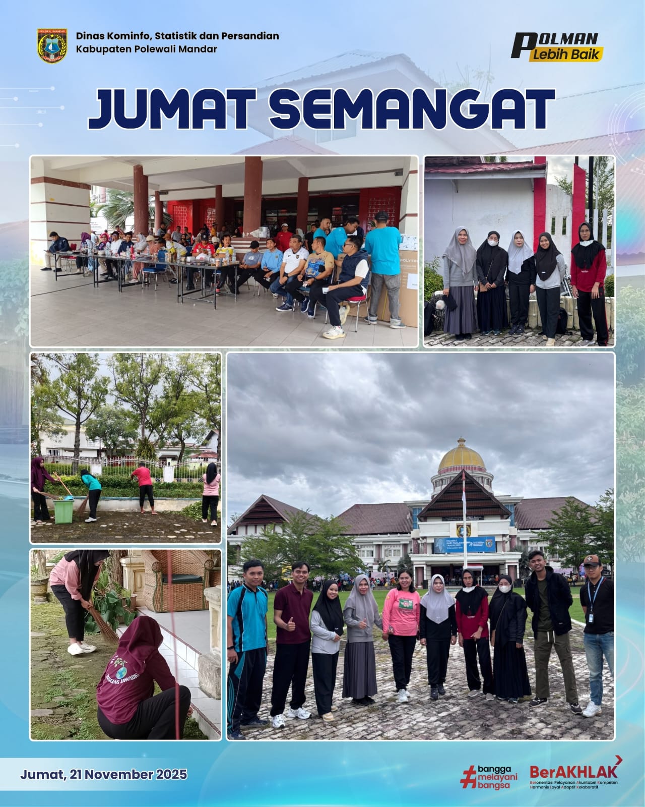 Senam Sehat dan Jumat Bersih Dinas Kominfo SP, Jumat 21 November 2025