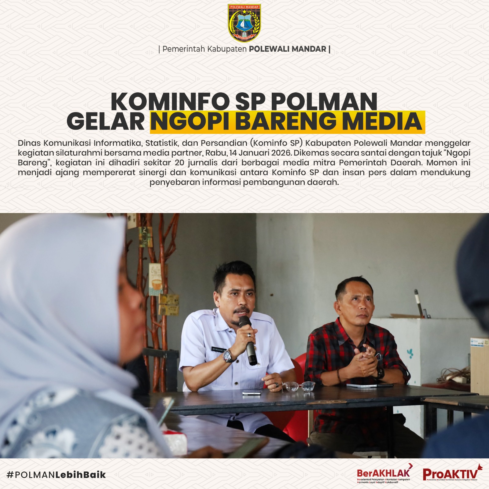 Kominfo SP Polman Gelar Ngopi Bareng Media