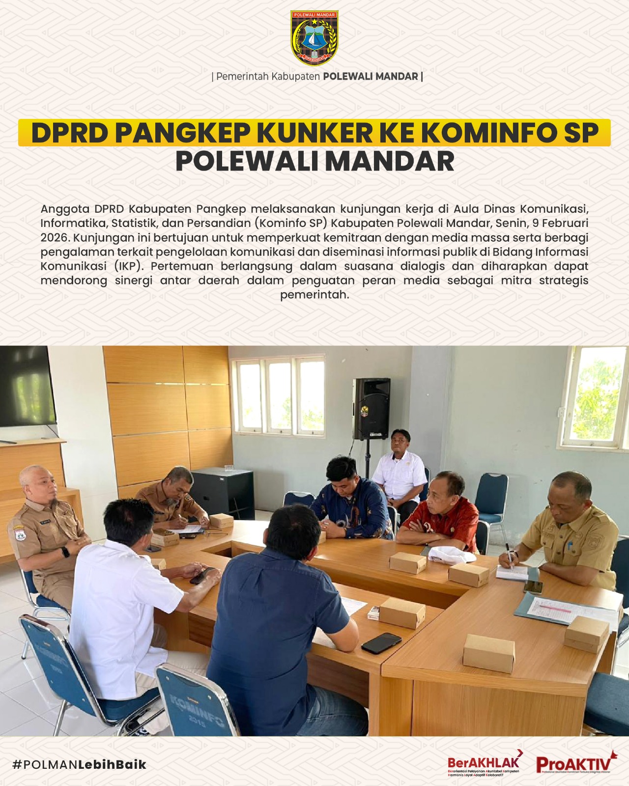 Kunjungan DPRD Pangkep ke Dinas Kominfo SP Polman